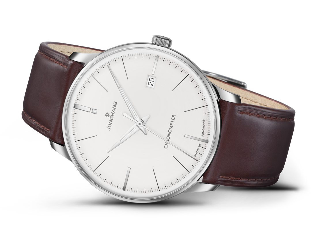 MEISTER CHRONOMETER MATTE-SILVER DIAL DATE  WATCH 027/4130.02 by Junghans