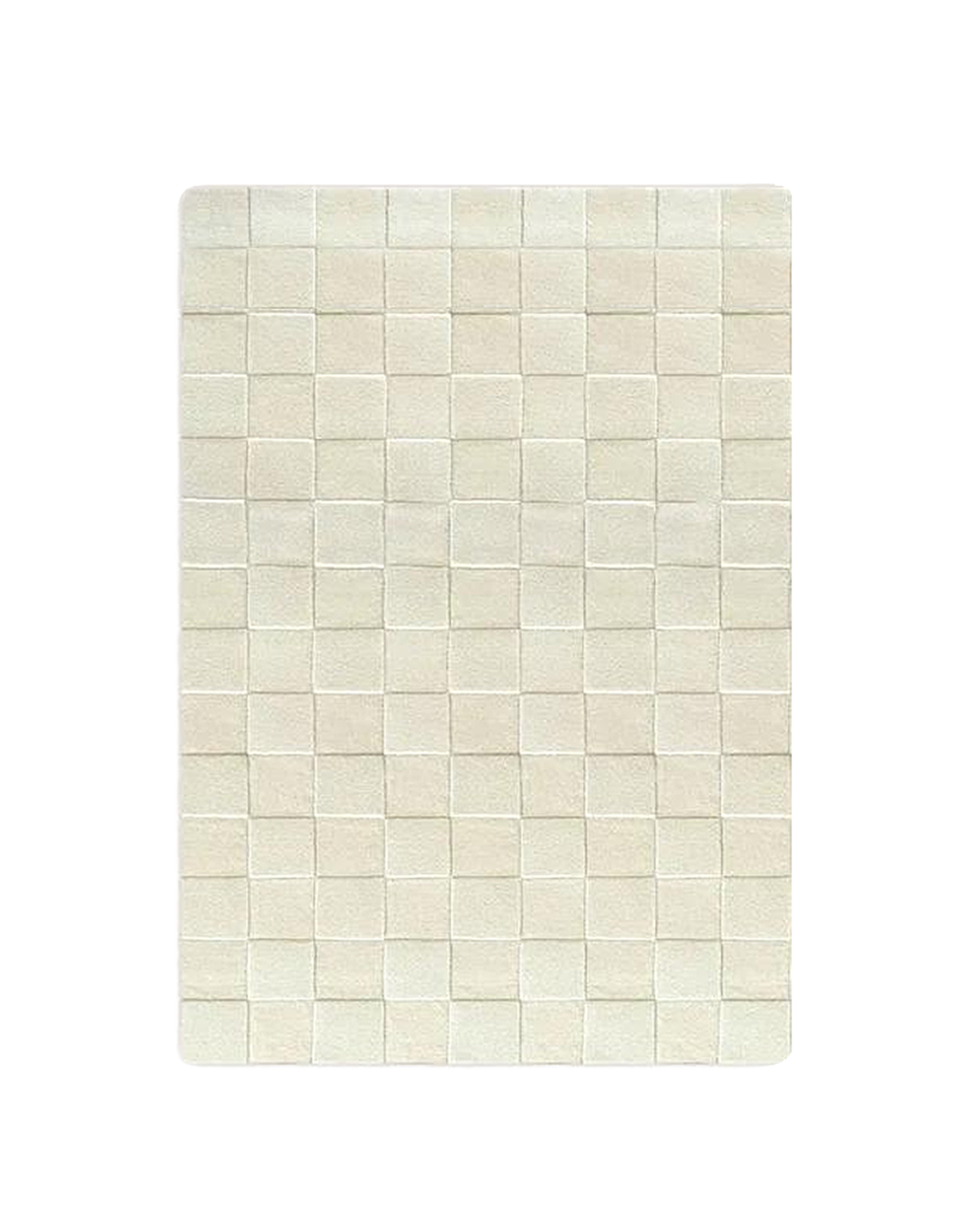 Rug CHECKERBOARD Off White 3.9 x 5.9ft
