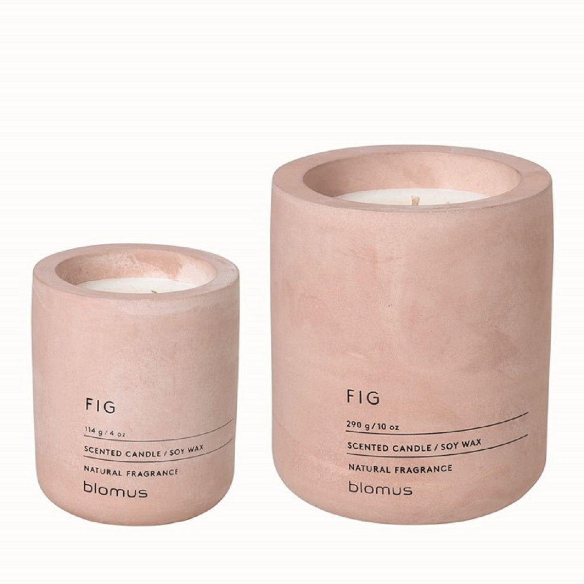 FRAGRA Candle Set Lg & Sm Rose Dust wFig Scent
