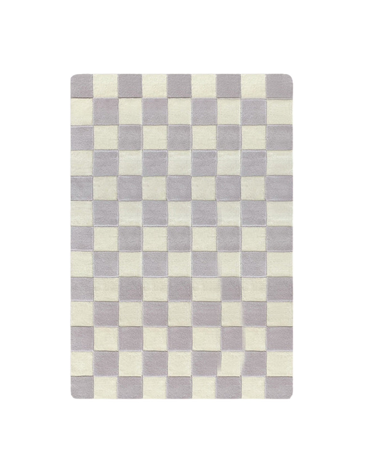 Rug CHECKERBOARD Lilac / White 3.9 x 5.9ft