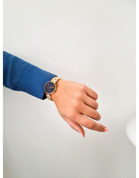 PICTO 30 mm / Midnight Blue dial / Polished Gold Steel bracelet