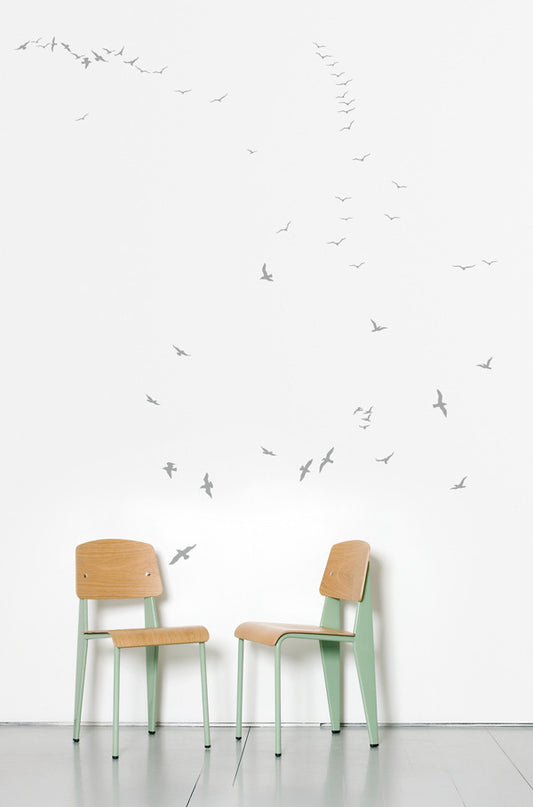 DOMESTIC WALL STICKER- FLOCK OF GULLS (Black) design by Timorous Beasties