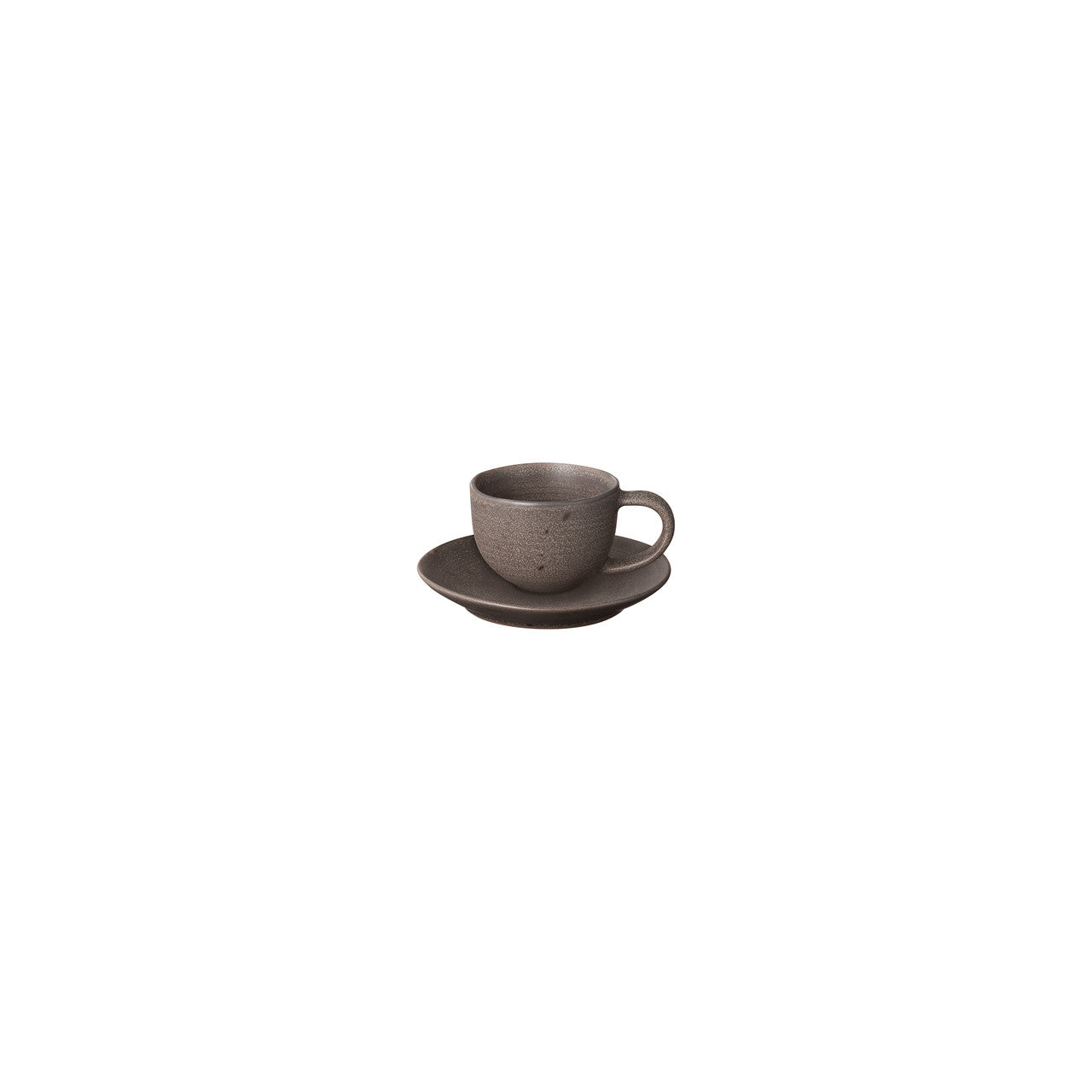 BLOMUS KUMI Stoneware Espresso Cups w/Saucers - Espresso Color - Set of 2