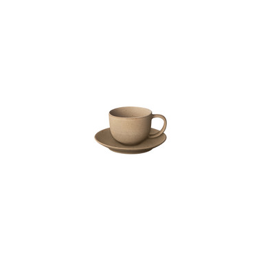 BLOMUS KUMI Stoneware Coffee Cups w/Saucers - Fungi - Set of 2