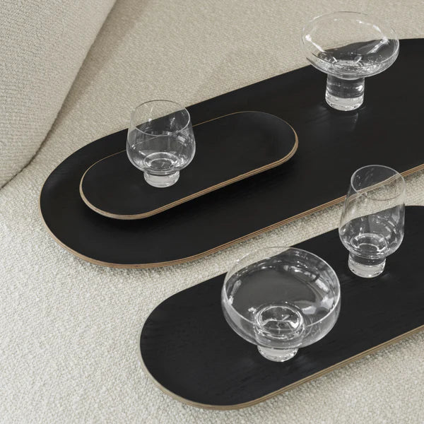 BLOMUS BAKI Oval Trays (set of 3) - Black Lacquered Finish