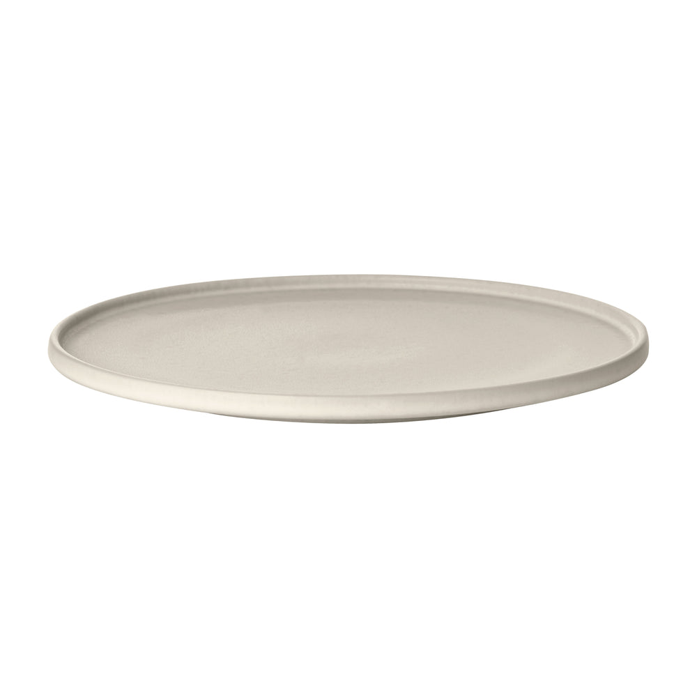 Set of 2 MAKOTO Japanese Style Stoneware Plate With Pedestal - Dinner Plate, Side Plate, Dessert Plate by Blomus Tableware