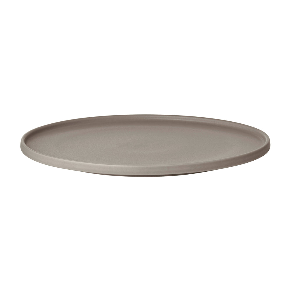 Set of 2 MAKOTO Japanese Style Stoneware Plate With Pedestal - Dinner Plate, Side Plate, Dessert Plate by Blomus Tableware