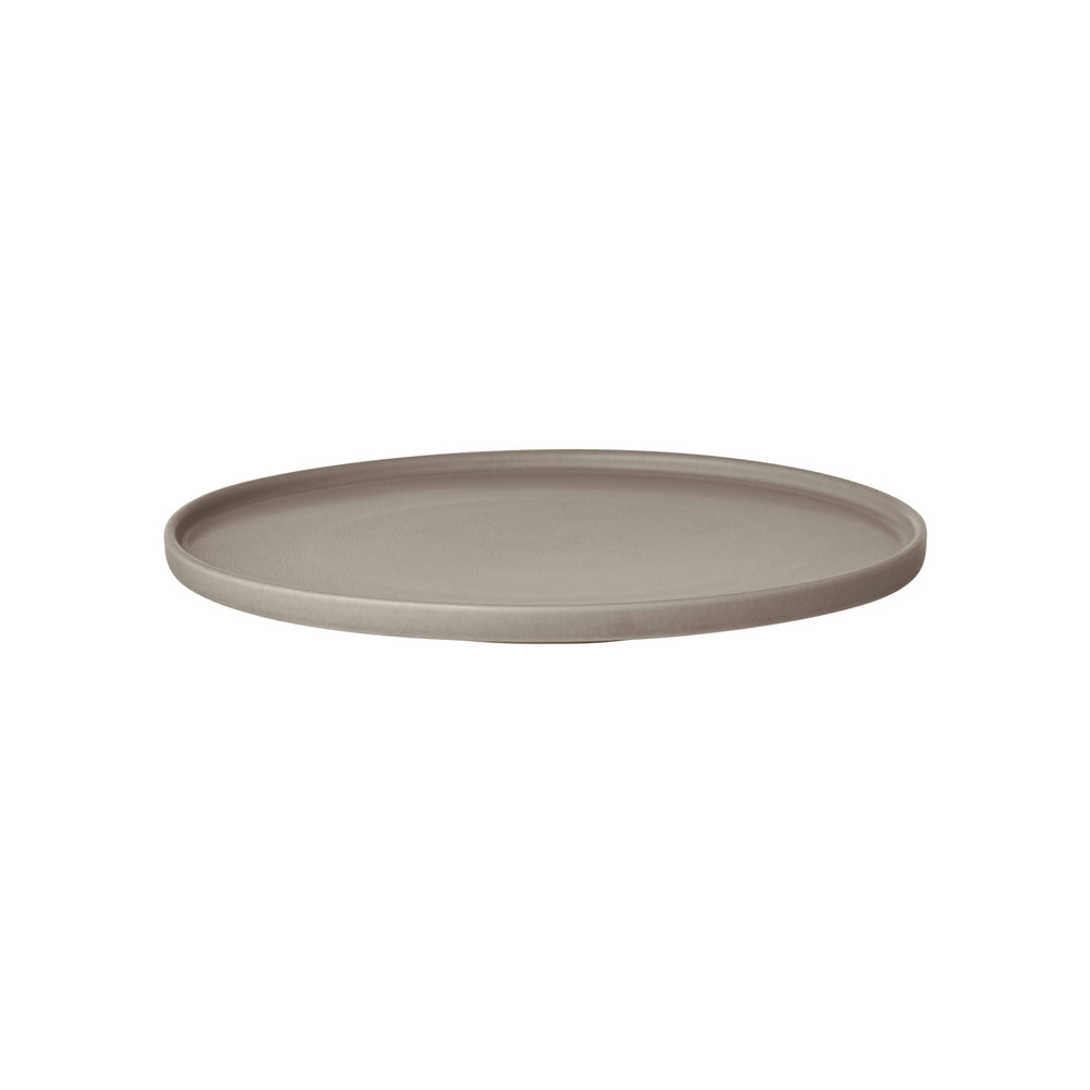 Set of 2 MAKOTO Japanese Style Stoneware Plate With Pedestal - Dinner Plate, Side Plate, Dessert Plate by Blomus Tableware