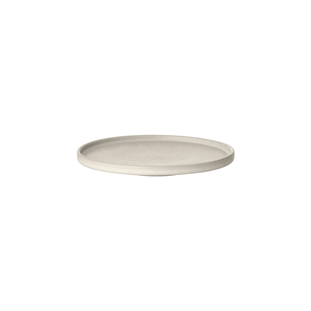 Set of 2 MAKOTO Japanese Style Stoneware Plate With Pedestal - Dinner Plate, Side Plate, Dessert Plate by Blomus Tableware