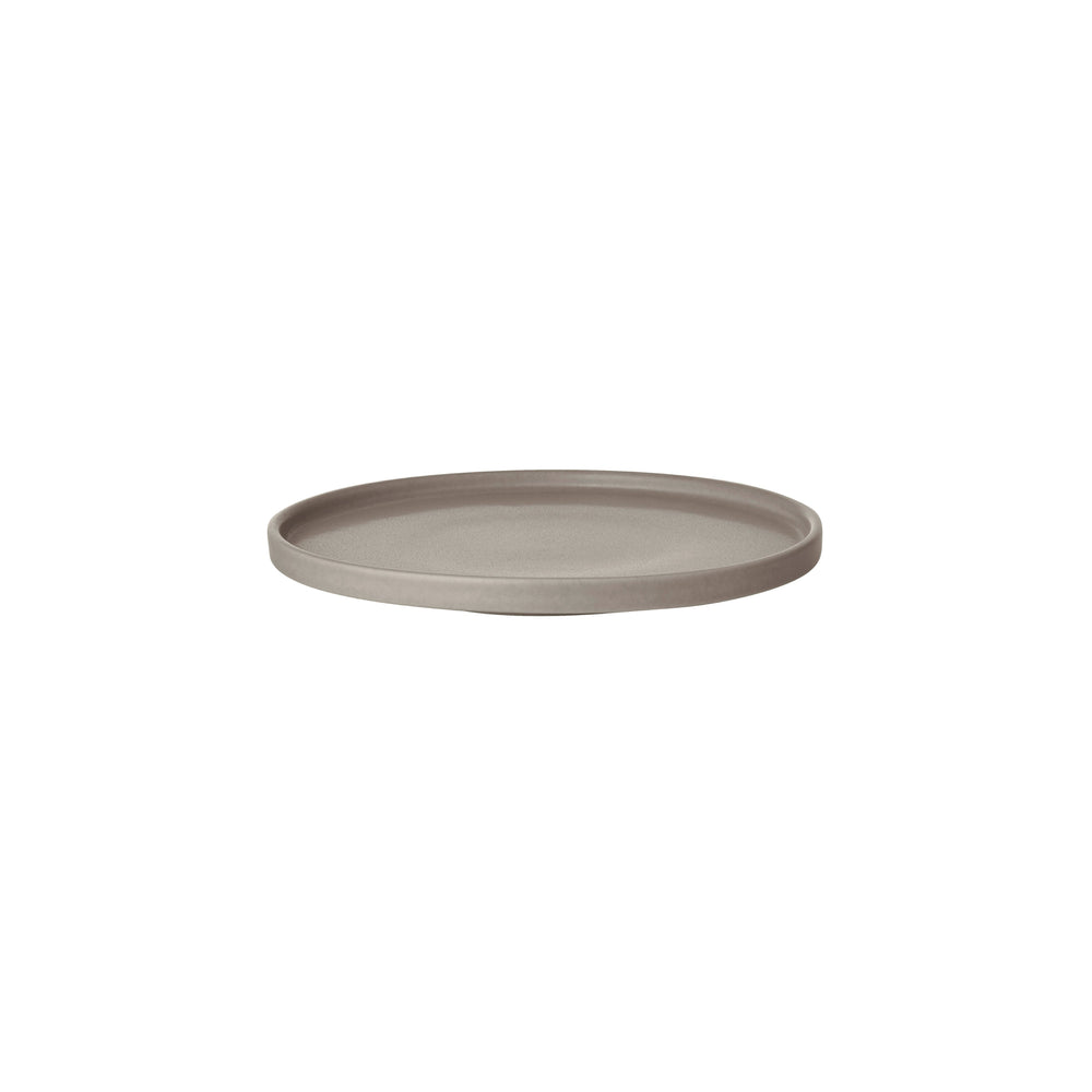 Set of 2 MAKOTO Japanese Style Stoneware Plate With Pedestal - Dinner Plate, Side Plate, Dessert Plate by Blomus Tableware