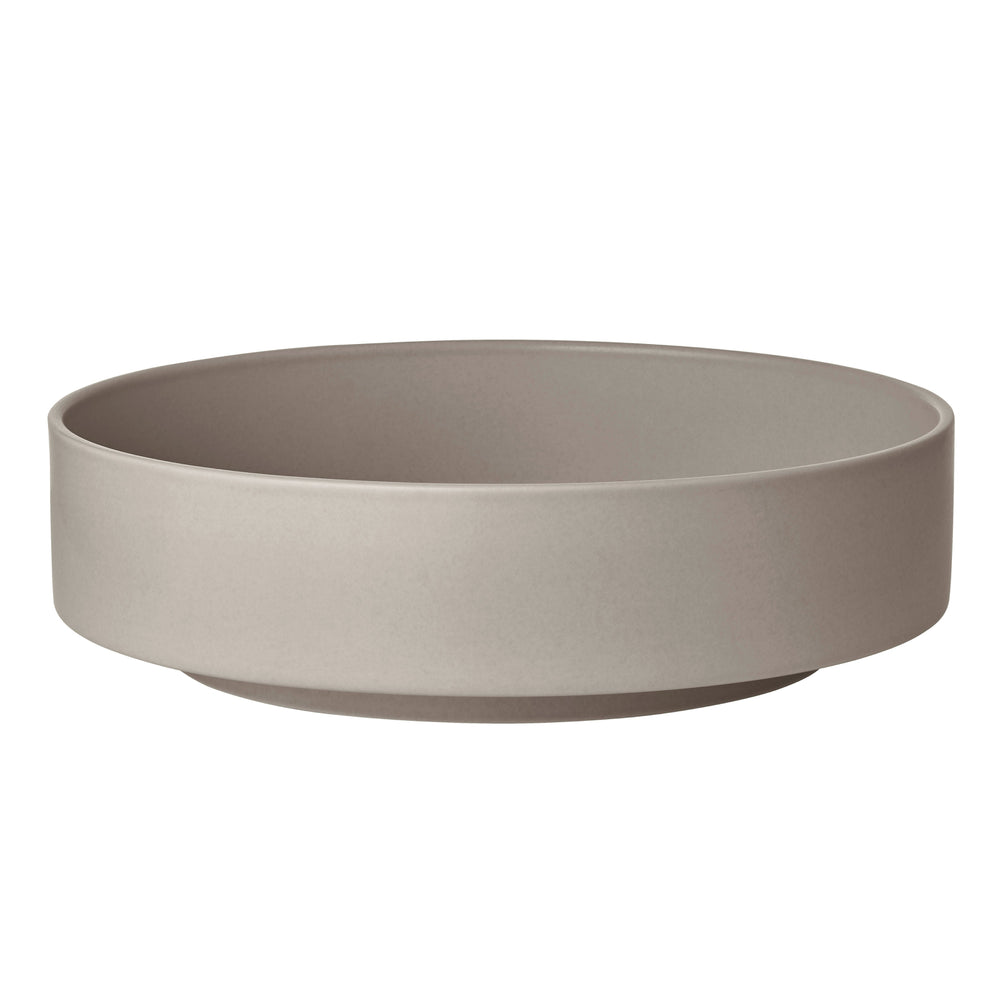 MAKOTO Japanese Style Stoneware Serving Bowl with Pedestal for Salad, Pasta or Vegetables by Blomus