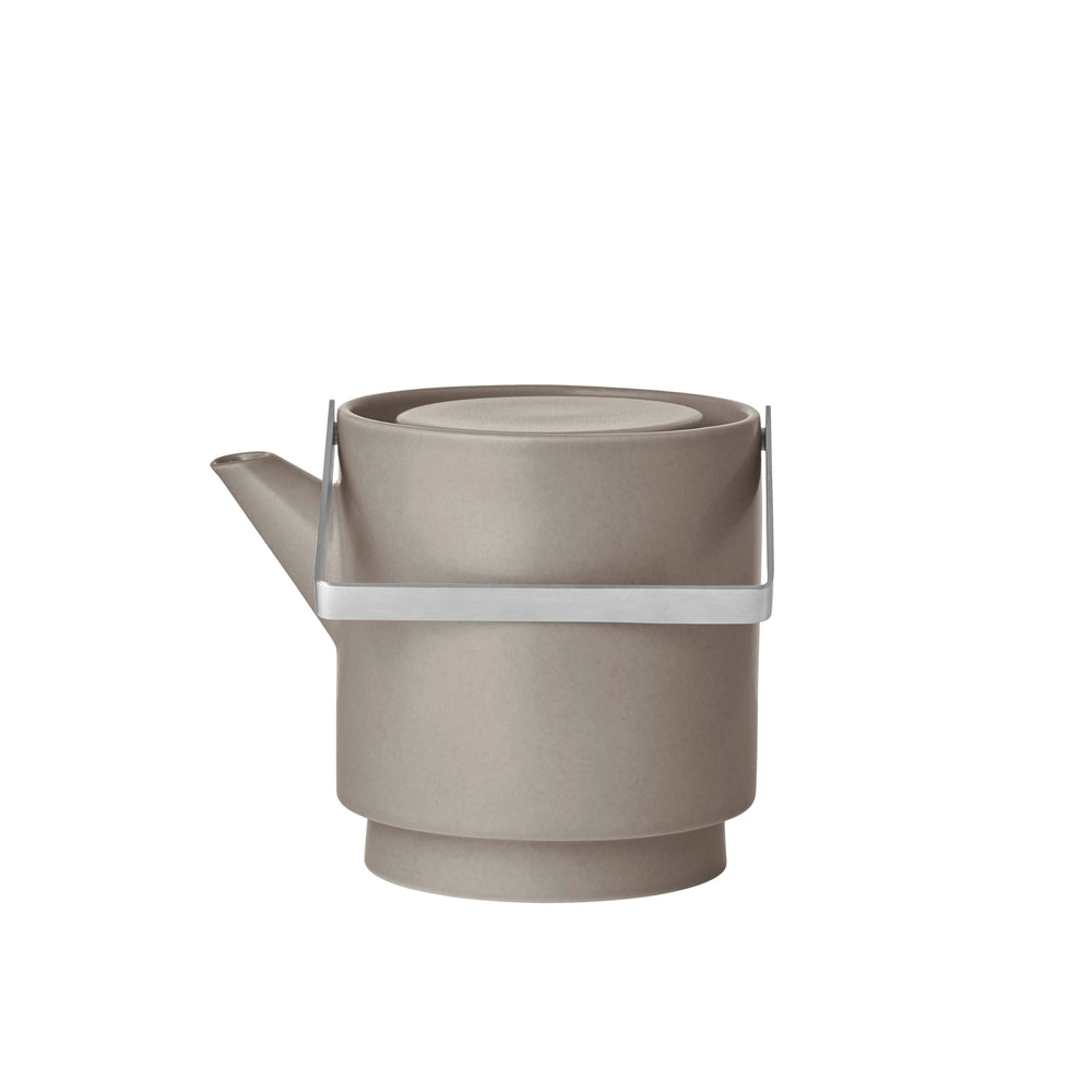 MAKOTO Japanese Style Stoneware Teapot with Pedestal Includes Strainer by Blomus