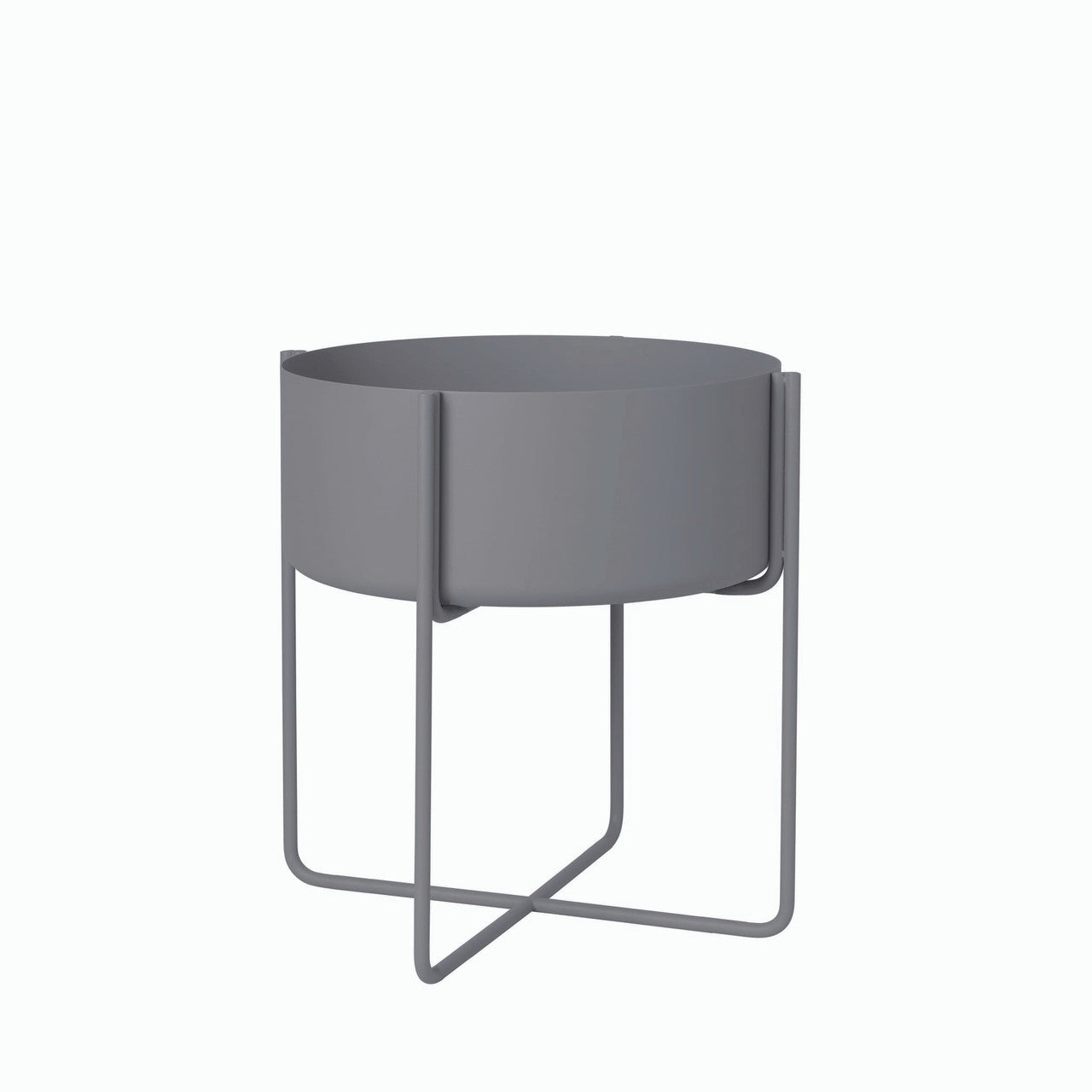 BLOMUS KENA Plant Stand, Large 16x15.4in, Steel Grey