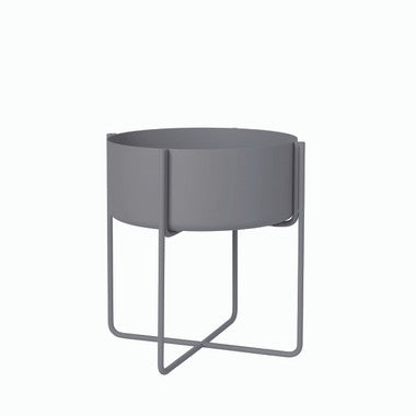 BLOMUS KENA Plant Stand, Large 16x15.4in, Steel Grey