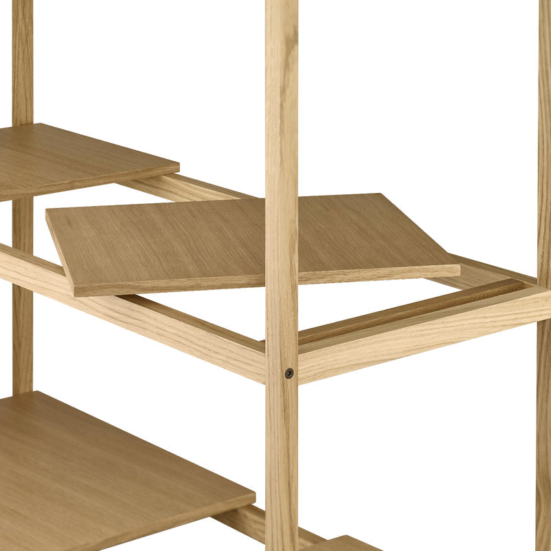 SUKOYA Oak Shelving Unit - 5 Shelf
