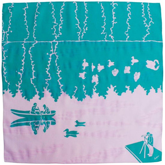H Tokyo Printed Handkerchief - lake