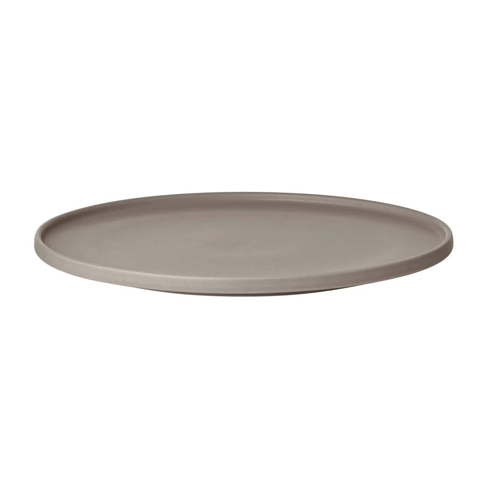 Set of 2 MAKOTO Japanese Style Stoneware Plate With Pedestal - Dinner Plate, Side Plate, Dessert Plate by Blomus Tableware