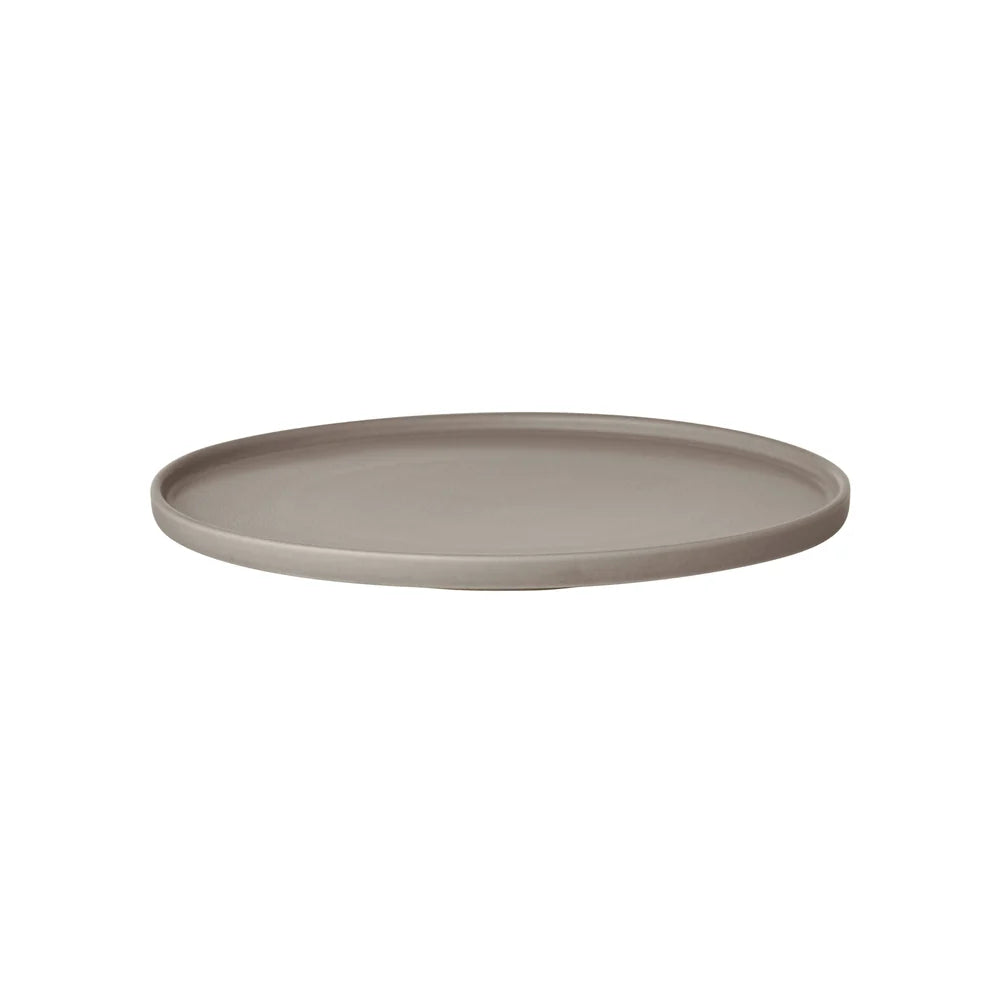 Set of 2 MAKOTO Japanese Style Stoneware Plate With Pedestal - Dinner Plate, Side Plate, Dessert Plate by Blomus Tableware