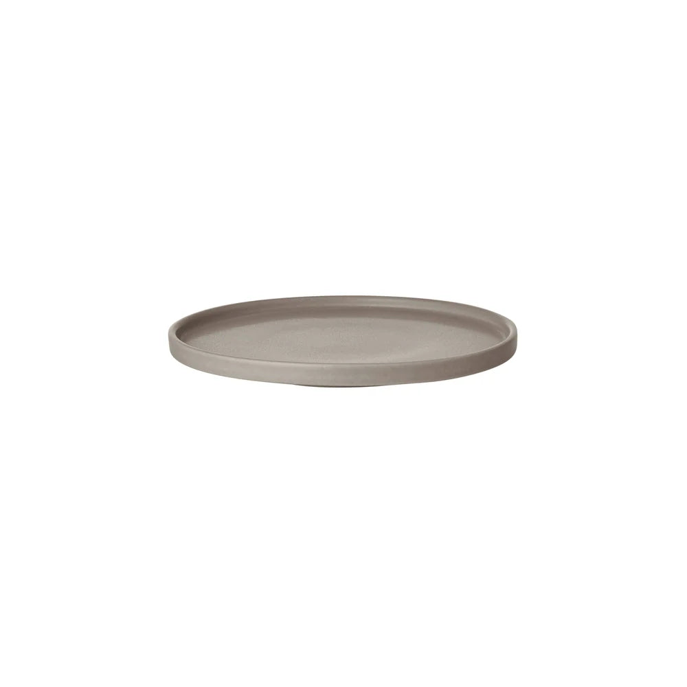 Set of 2 MAKOTO Japanese Style Stoneware Plate With Pedestal - Dinner Plate, Side Plate, Dessert Plate by Blomus Tableware