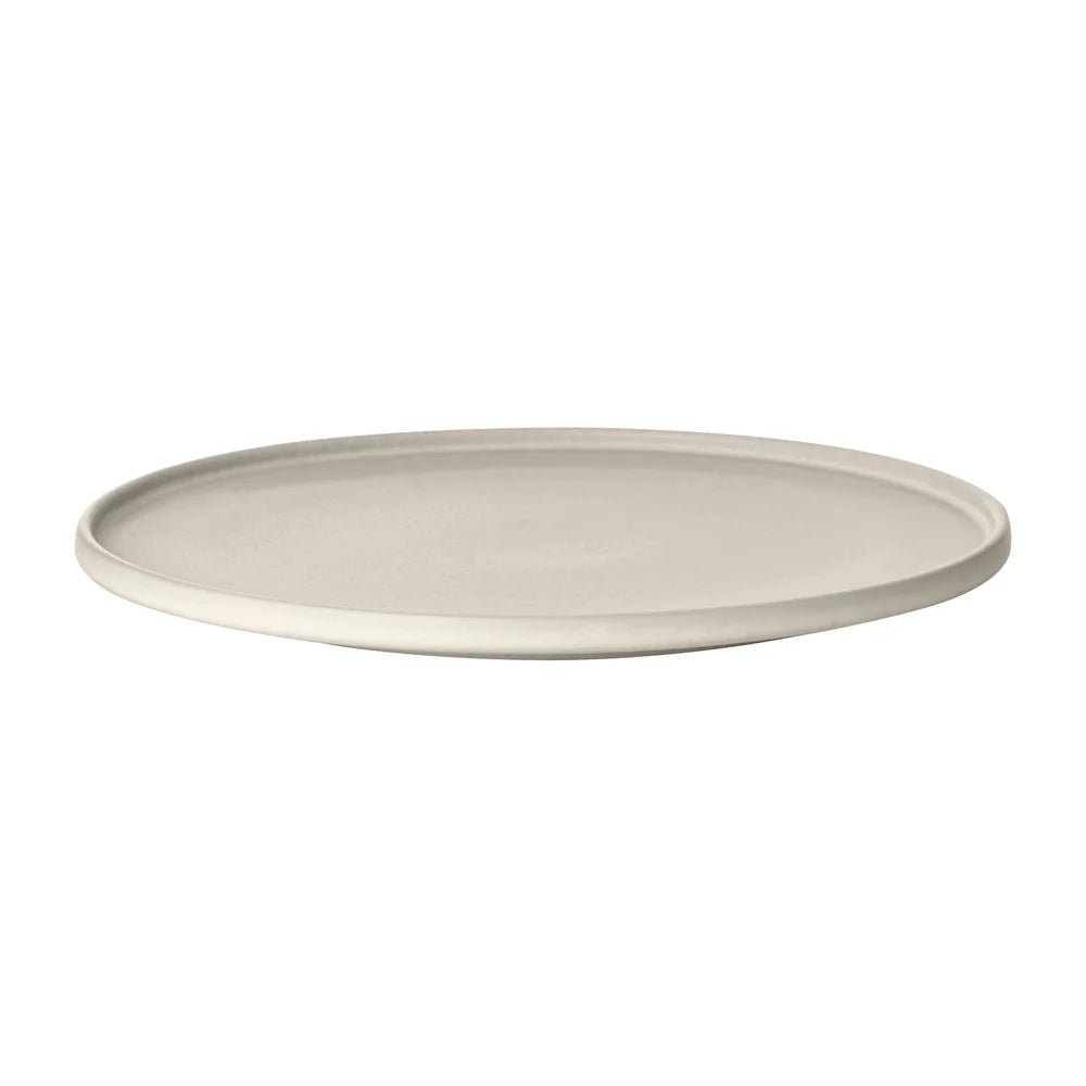 Set of 2 MAKOTO Japanese Style Stoneware Plate With Pedestal - Dinner Plate, Side Plate, Dessert Plate by Blomus Tableware
