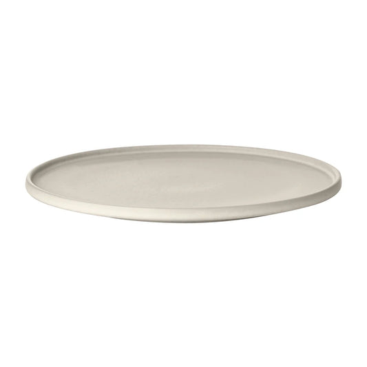 (Set of 2) MAKOTO Japanese Style Stoneware Plate With Pedestal - Dinner Plate, Side Plate, Dessert Plate by Blomus