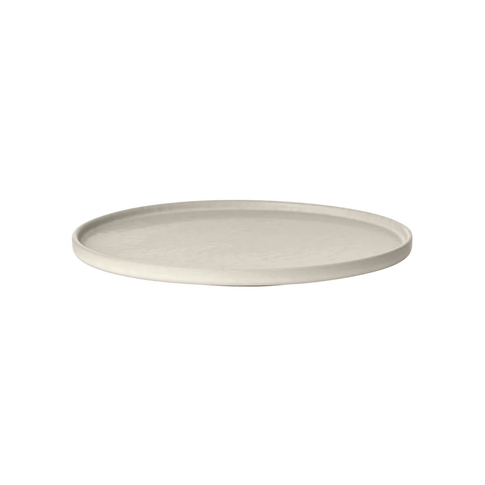 Set of 2 MAKOTO Japanese Style Stoneware Plate With Pedestal - Dinner Plate, Side Plate, Dessert Plate by Blomus Tableware