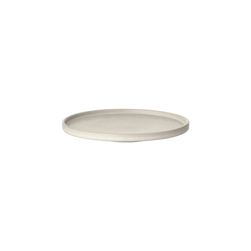 Set of 2 MAKOTO Japanese Style Stoneware Plate With Pedestal - Dinner Plate, Side Plate, Dessert Plate by Blomus Tableware