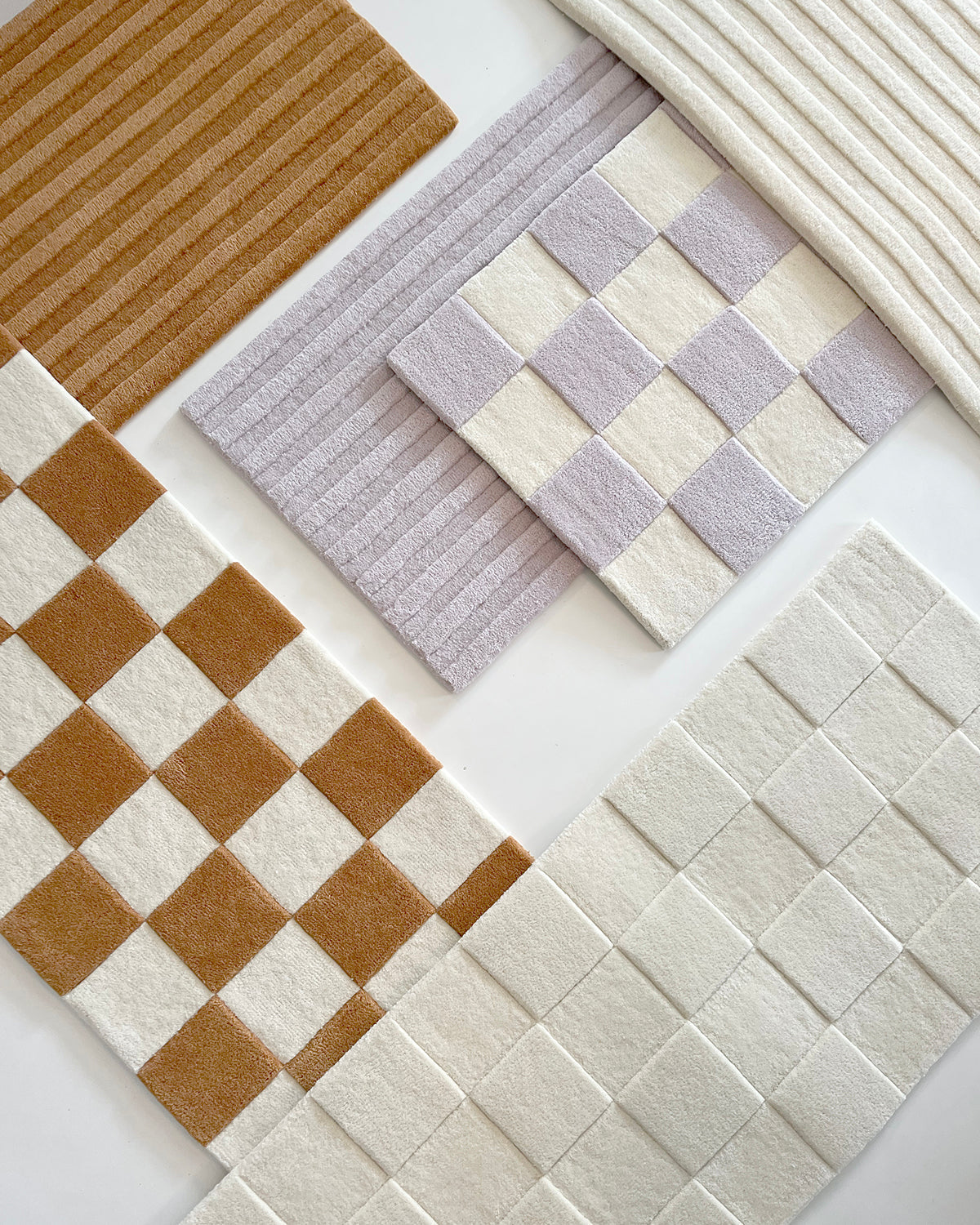 Maison Deux Rug CHECKERBOARD Off White 3.9 x 5.9 ft