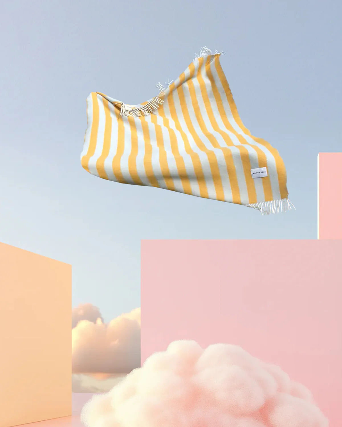 Blanket CANDY WRAP Ice Blue / Honey 4.25 x 6.5 ft by Maison Deux