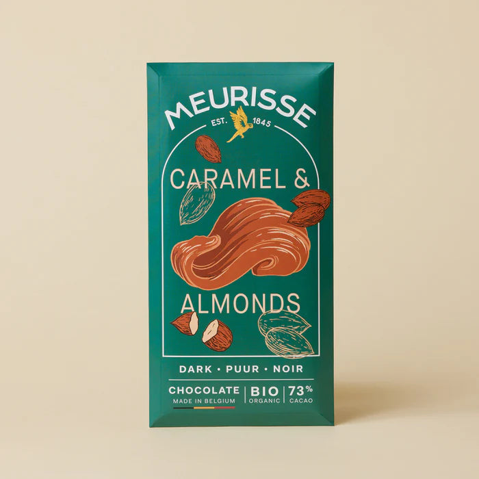 Meurisse - Chocolate Bar - Caramel and Almonds - Dark Chocolate 73%