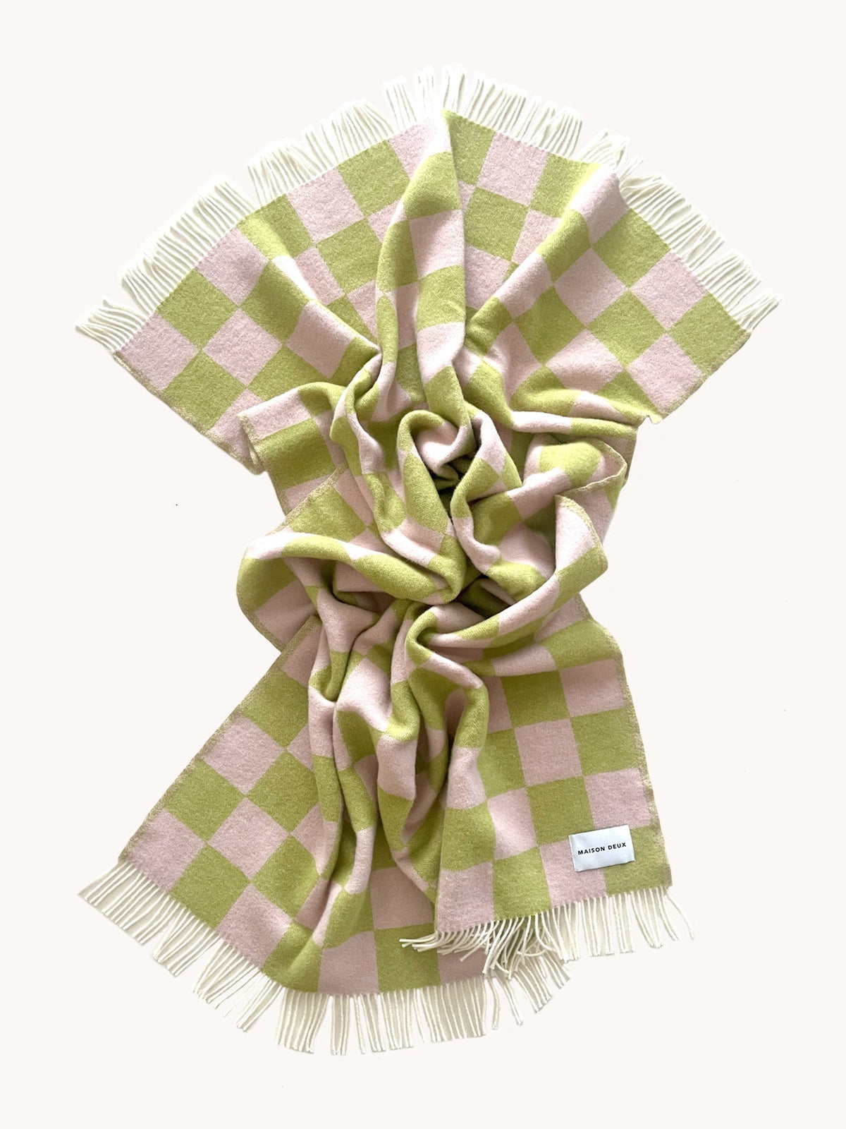 Blanket CHECKERBOARD Kiwi / Pink 4.25 x 6.5ft