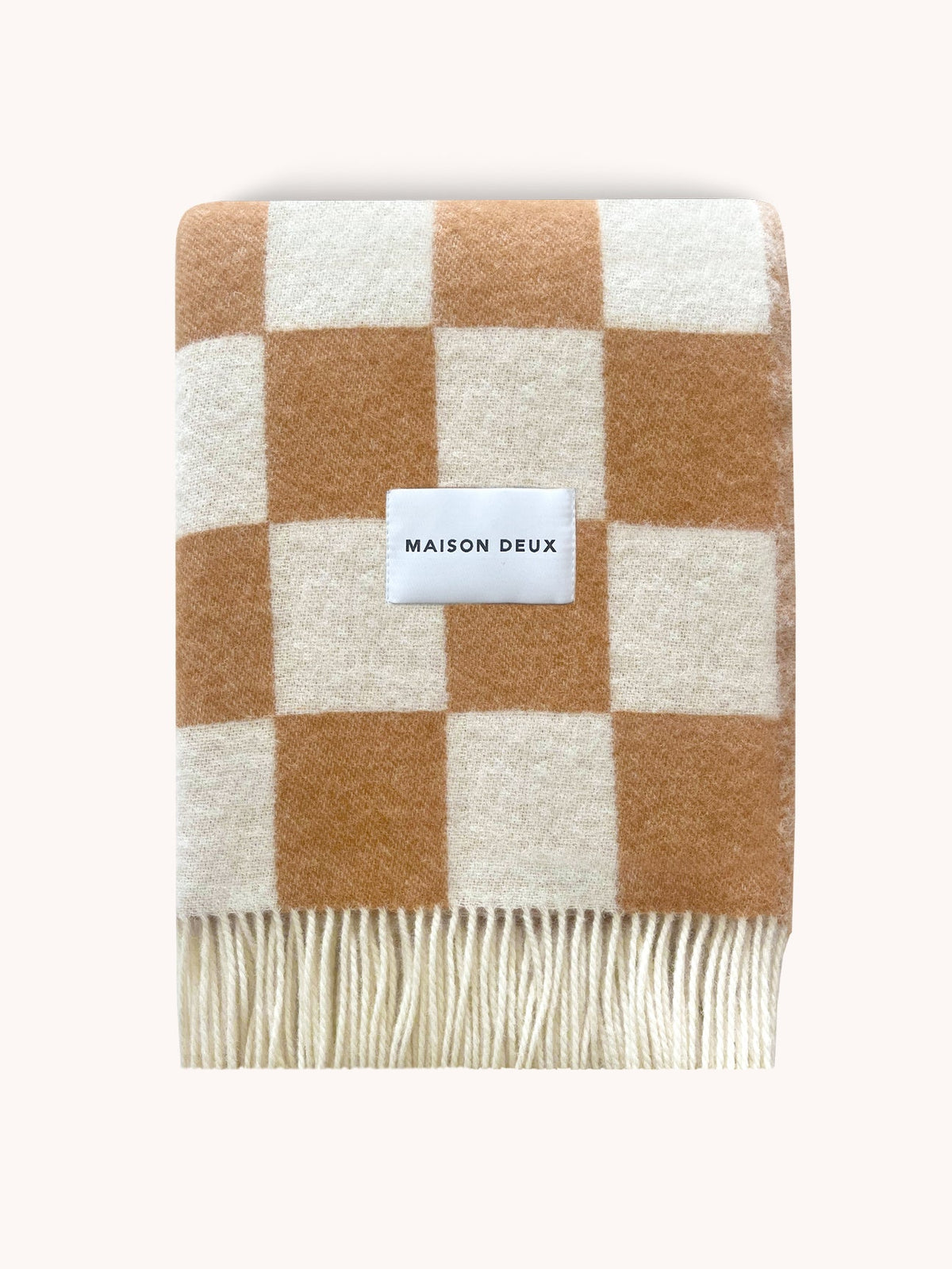 Blanket CHECKERBOARD Terra Brown / White 4.25 x 6.5ft