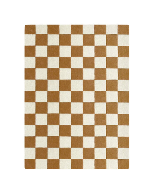 Rug CHECKERBOARD Terra Brown 3.9 x 5.9ft