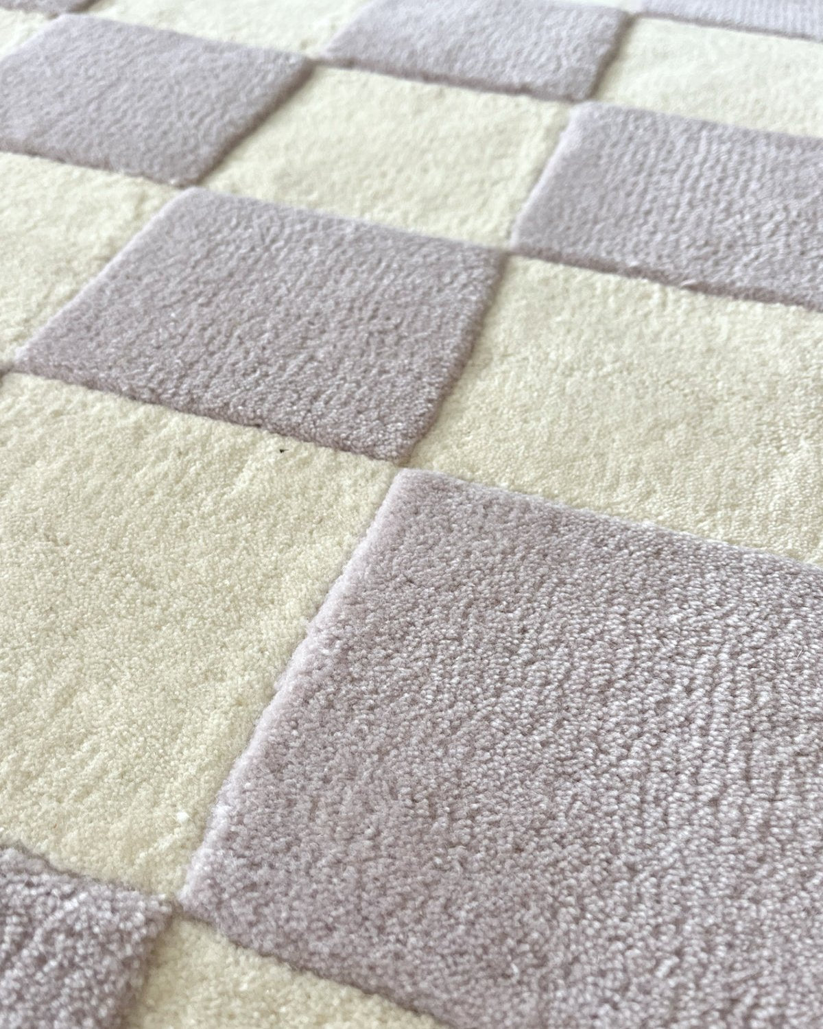Rug CHECKERBOARD Lilac / White 3.9 x 5.9ft