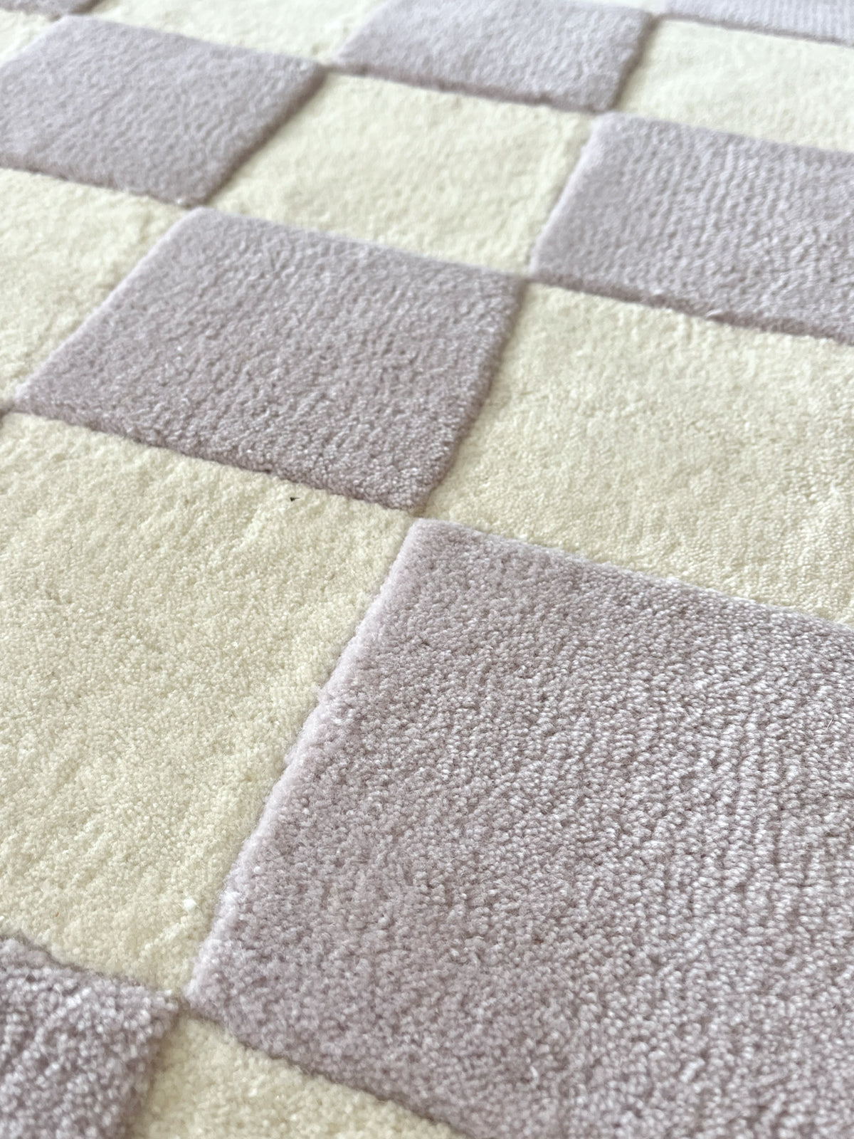Maison Deux Rug CHECKERBOARD Lilac 2.6 x 9.8 ft