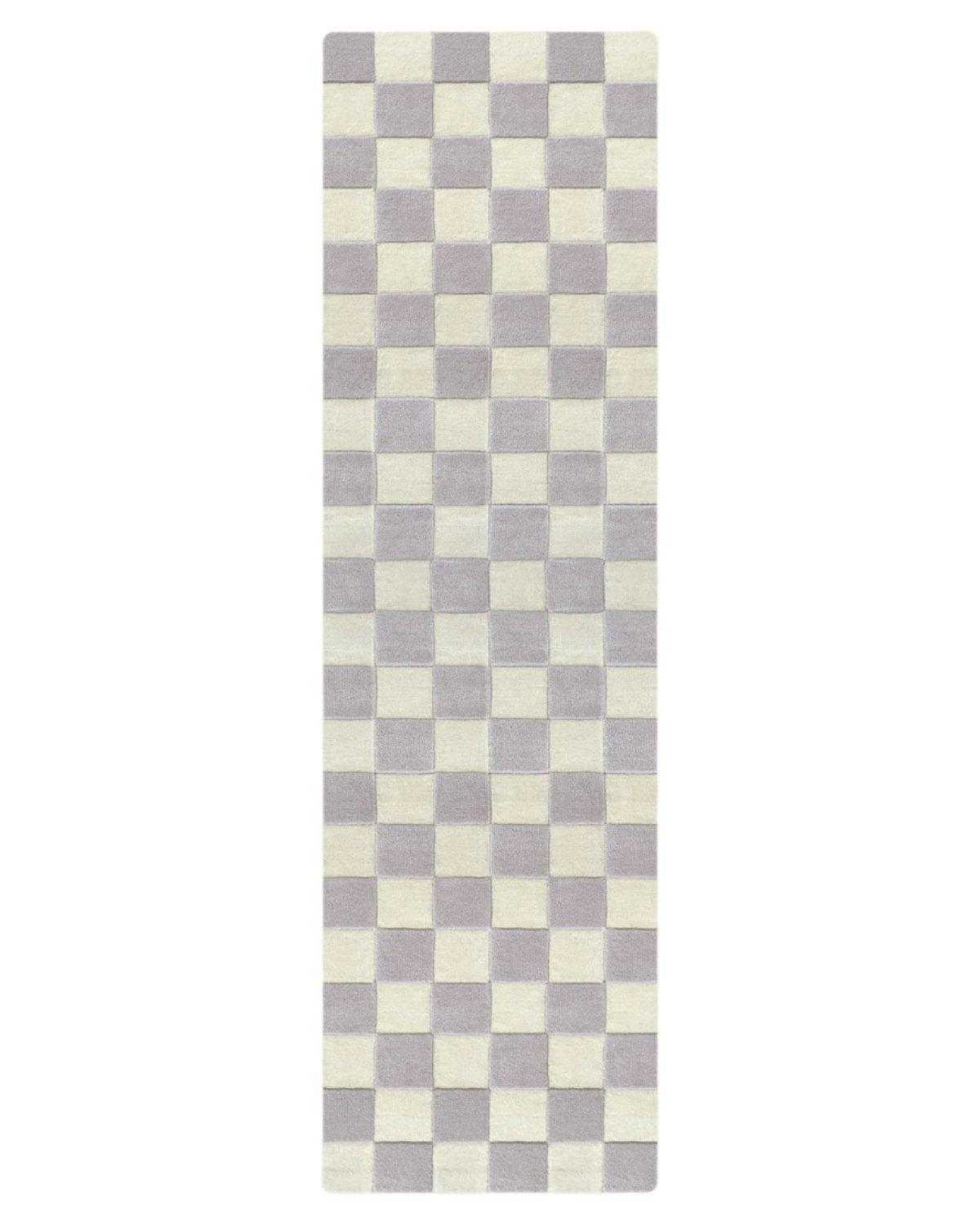Maison Deux Rug CHECKERBOARD Lilac 2.6 x 9.8 ft