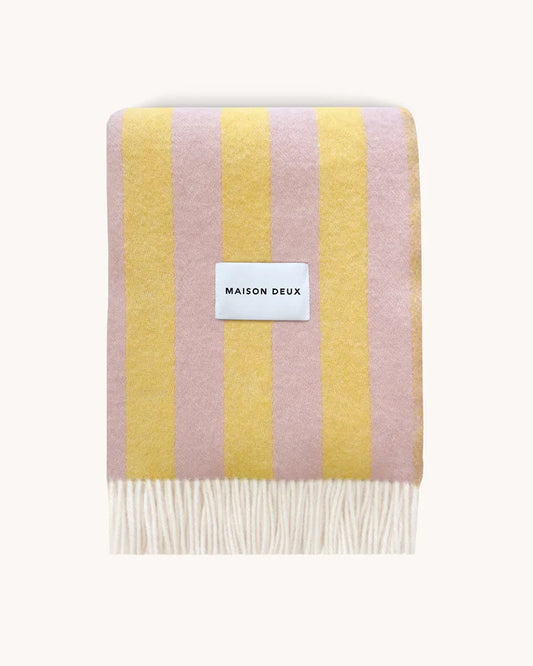 Blanket CANDY WRAP Pink / Yellow 4.25 x 6.5 ft by Maison Deux