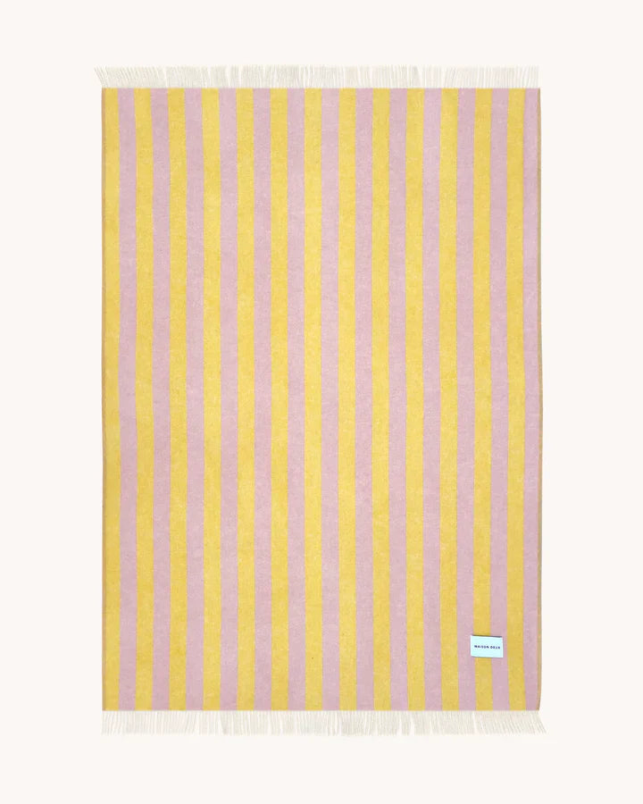 Blanket CANDY WRAP Pink / Yellow 4.25 x 6.5 ft by Maison Deux