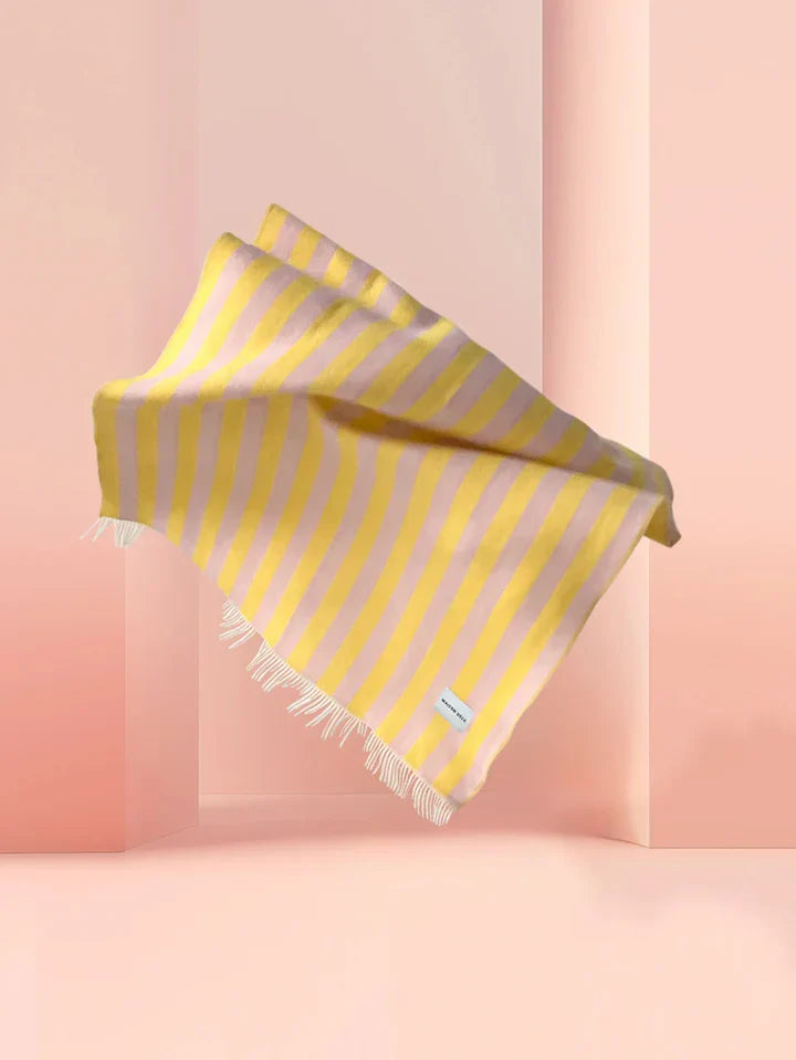 Blanket CANDY WRAP Pink / Yellow 4.25 x 6.5 ft by Maison Deux