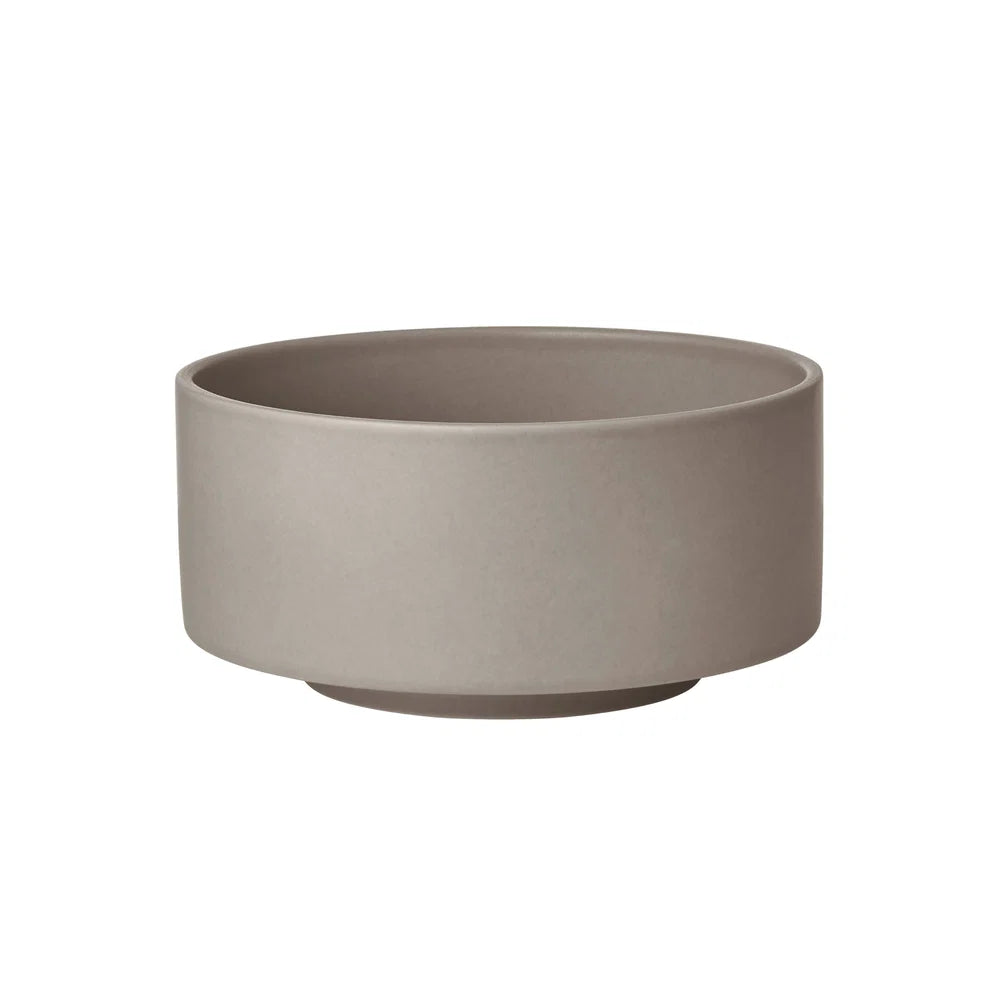 MAKOTO Japanese Style Stoneware Serving Bowl with Pedestal for Salad, Pasta or Vegetables by Blomus