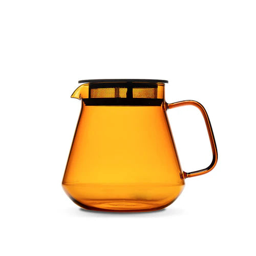 Hario Glass Coffee and Tea Server - Amber 4 3/8”D x 4 7/8”H
