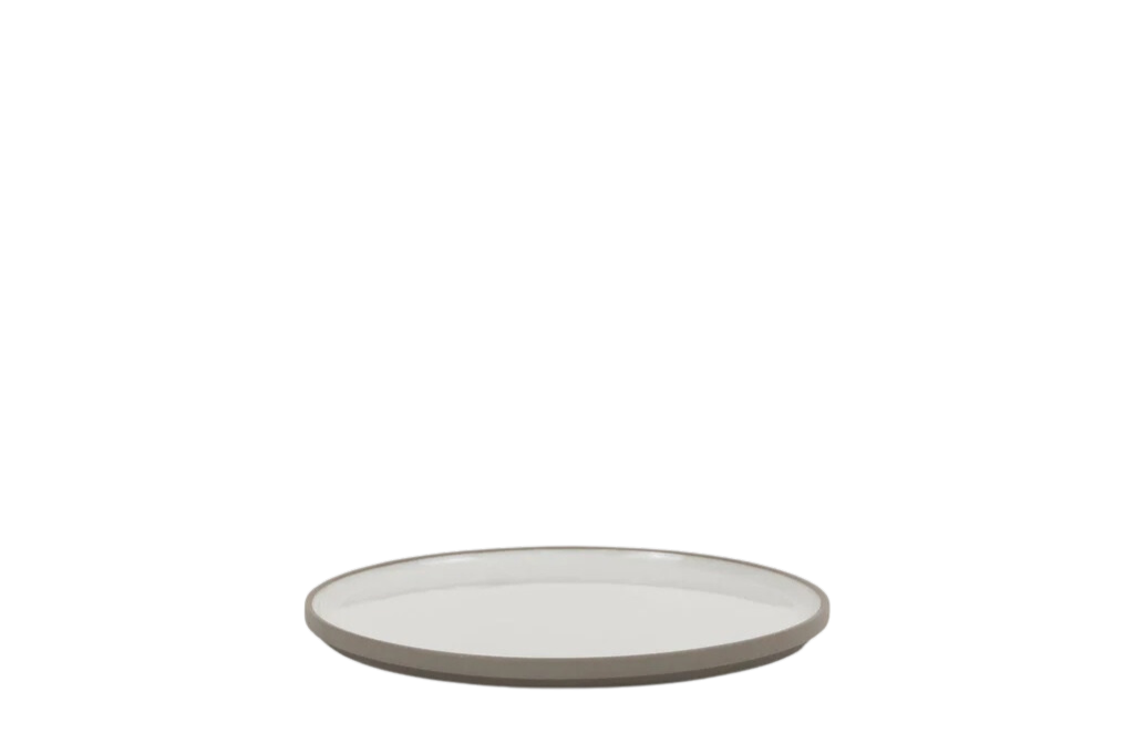 Hasami Porcelain Plate (Gloss Ash White) 8 5/8 in x 7/16 in (HAW104)