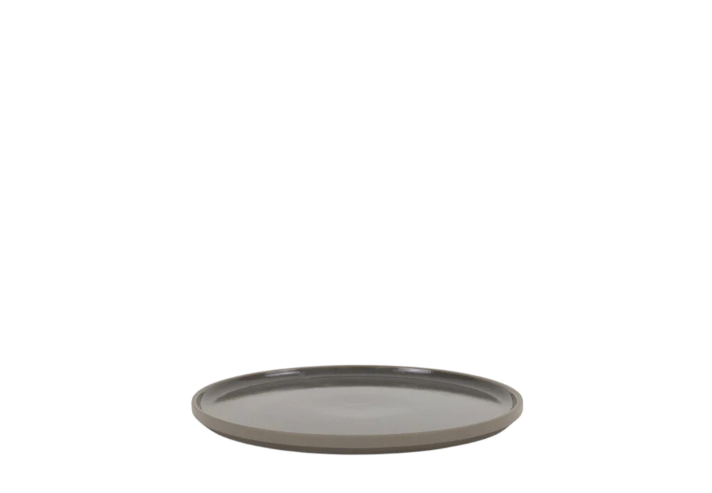 Hasami Porcelain Plate (Gloss Dark Grey) 8 5/8 in x 7/16 in (HDG104)