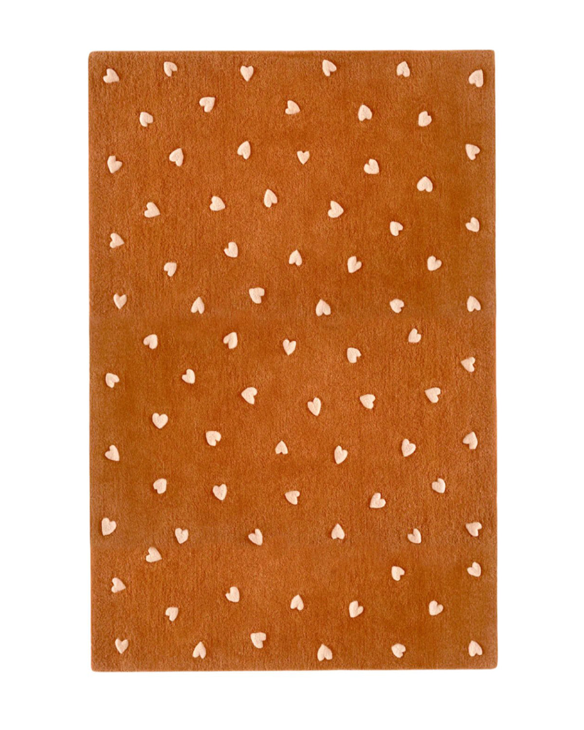 Rug HEARTS Brown / Pink Print 5.5 x 7.9ft