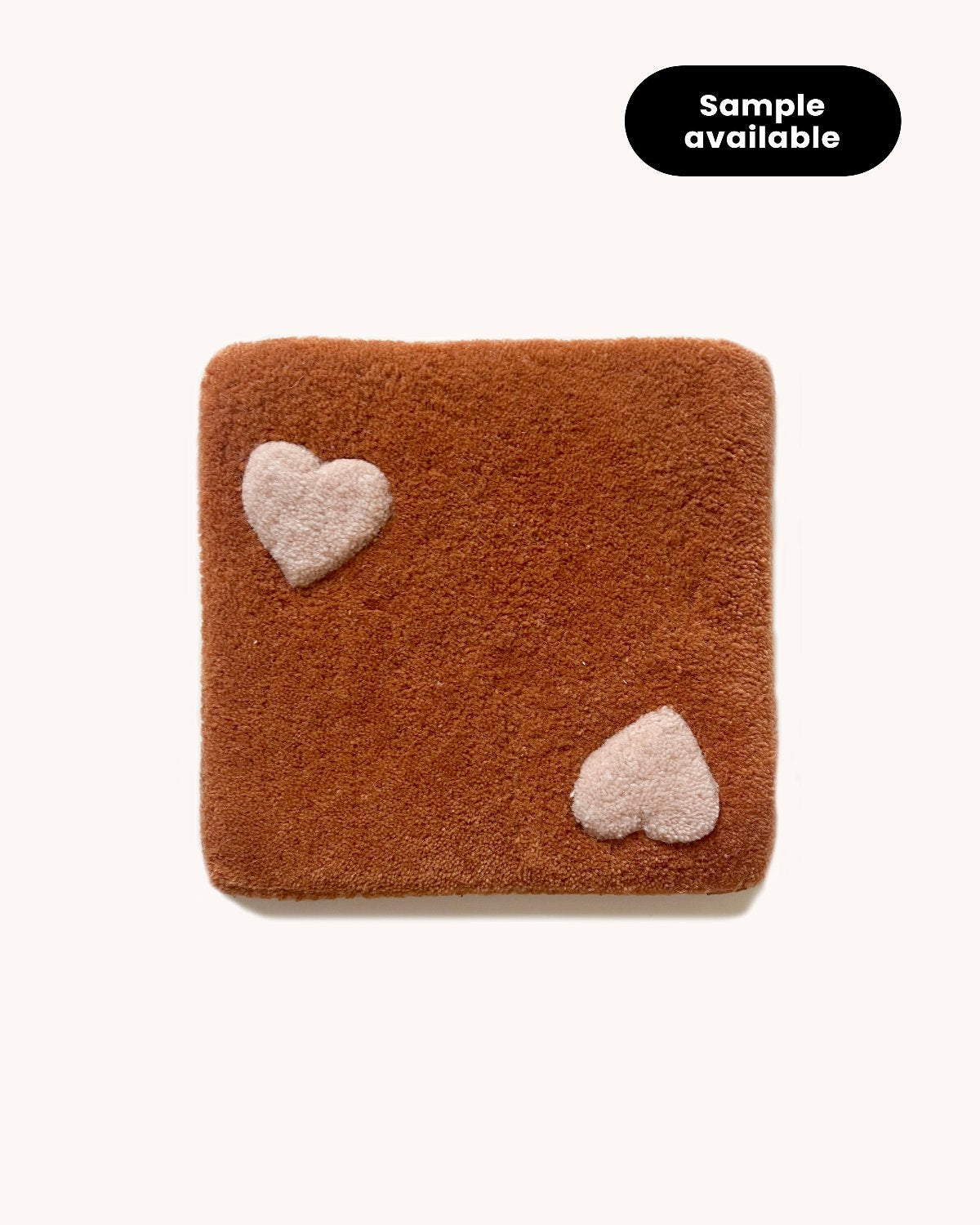 Rug HEARTS Brown / Pink Print 6.5 x 9.8ft