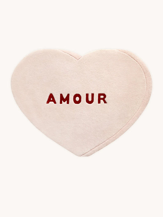 Rug CANDY HEART Cream / Red Print 2.6 x 4ft by Maison Deux