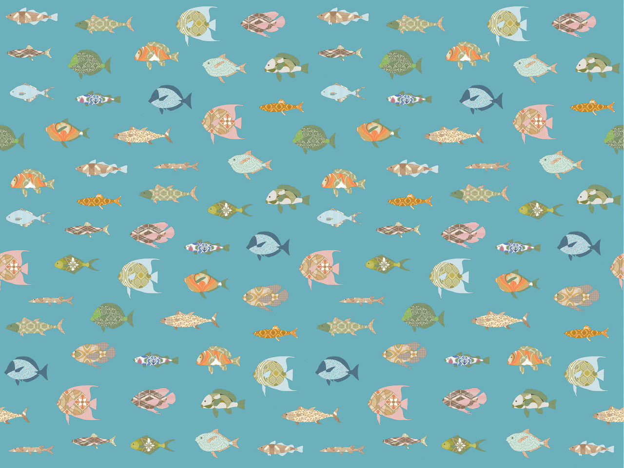 WALL PRINT FISH MULTICOLOR by Inke