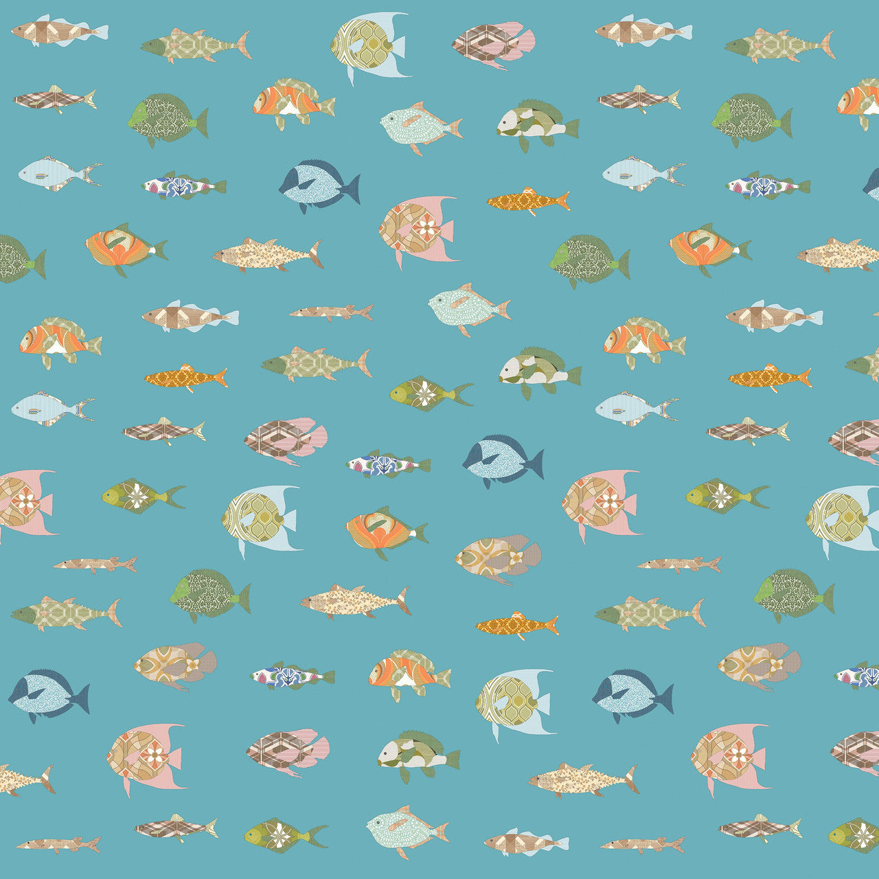 WALL PRINT FISH MULTICOLOR by Inke