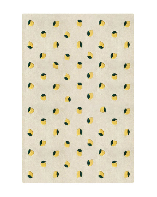 Rug LEMONS Cream / Yellow Print 6.5 x 9.8ft