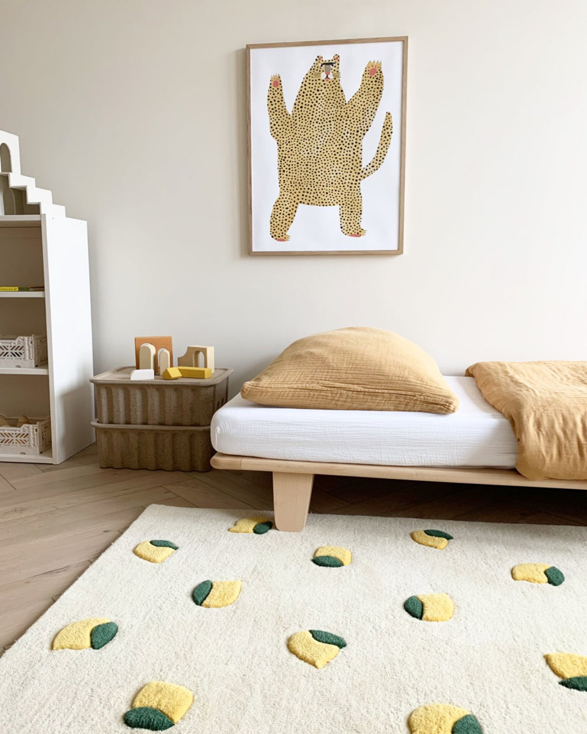 Rug LEMONS Cream / Yellow Print 6.5 x 9.8ft